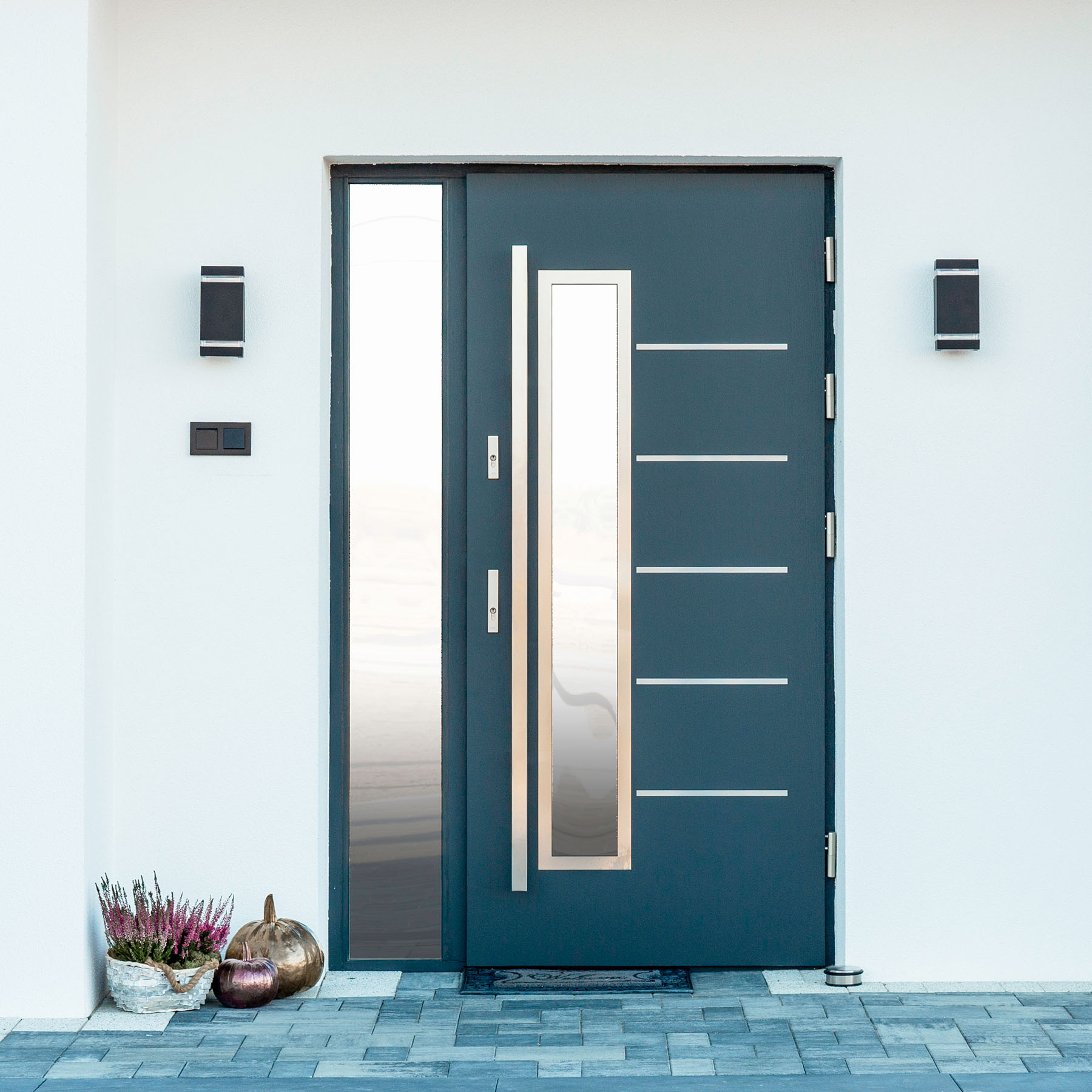 Porte d’entrée en aluminium design installée à La Réunion par Ker Aluminium Réunion 974